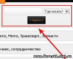 Форма поиска по сайту ucoz